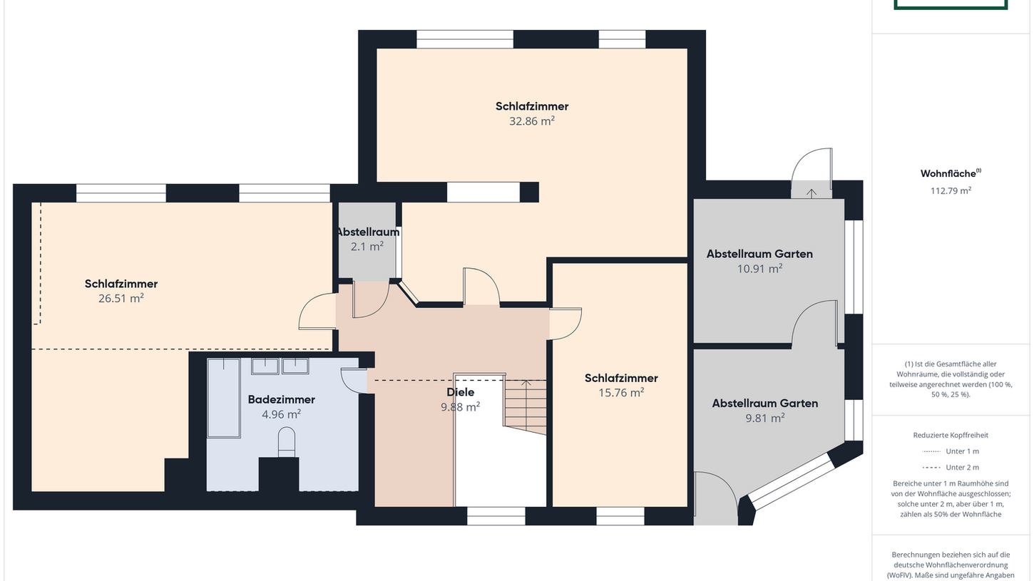 Grundriss: Wohnhaus, Schlafzimmer, Badezimmer, Küche, DESEO IMMOBILIEN