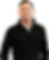 Lächelnder Mann im schwarzen Quarter-Zip-Pullover