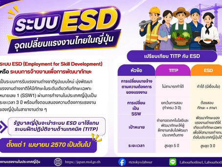เปิดโอกาสใหม่ไปทำงานญี่ปุ่นกับระบบ ESD
