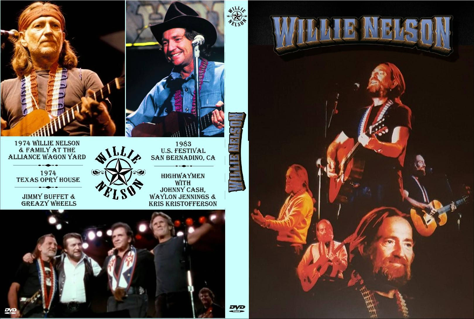 WILLIE NELSON and Family Live and with the Highwaymen 4 DVDs