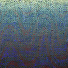 Square textured abstract oil painting with blue gray, blue gray, and charcoal shifting through a field of layered marks.