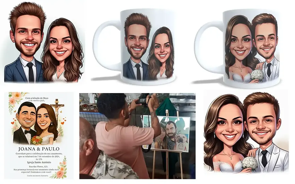 Caricaturas para casamento.