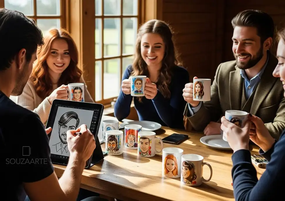 Criatividade em Papel Foto: Ideias de Brindes e Usos Inovadores com Caricaturas para Festas Cariocas
