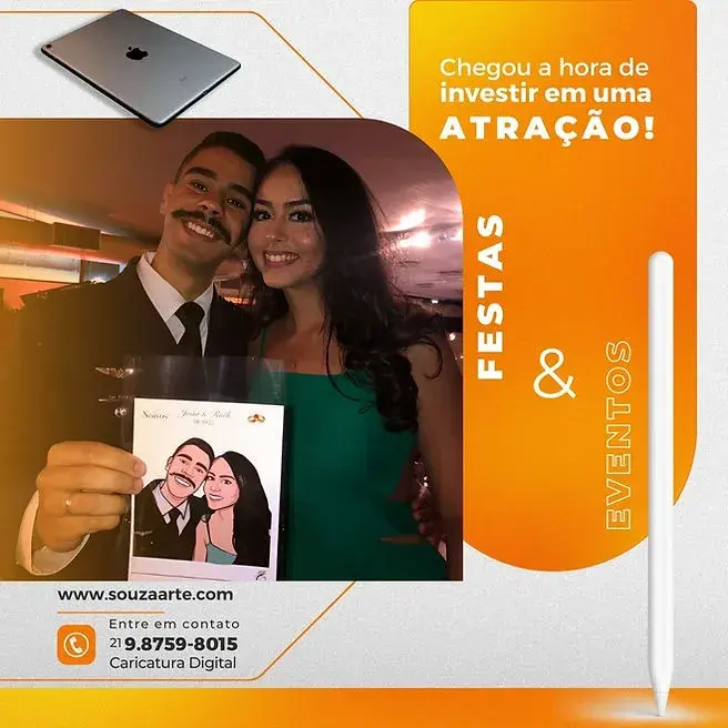 Chegou a hora de investir em uma Atração! Festas e Eventos,  Caricatura Digital, Caricatura com máscara de super-herói