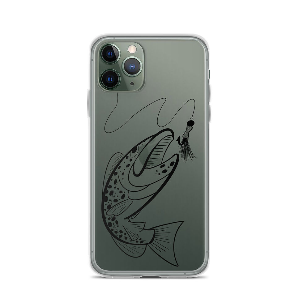 Thumbnail: Fly Fishing Trout Illustration iPhone Case