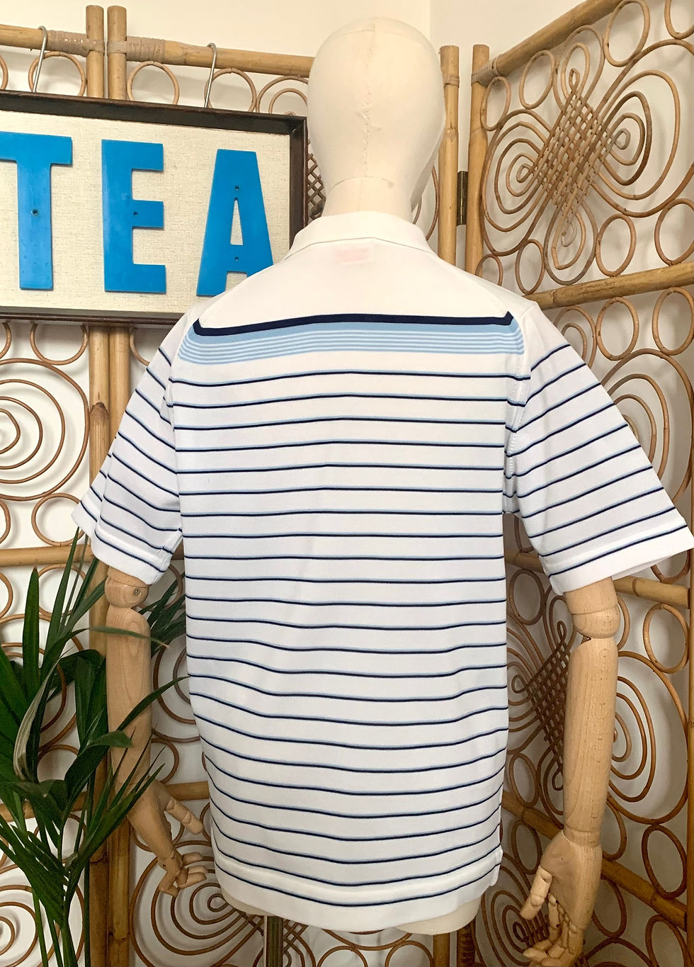 Thumbnail: True Vintage White Blue Mod Knit Top 
