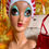 Thumbnail: Vintage Red and White Pom Pom Courtelle Hat Beret Front View