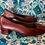 Thumbnail: Burgundy Soft Leather 60s Style Low Court Shoes 