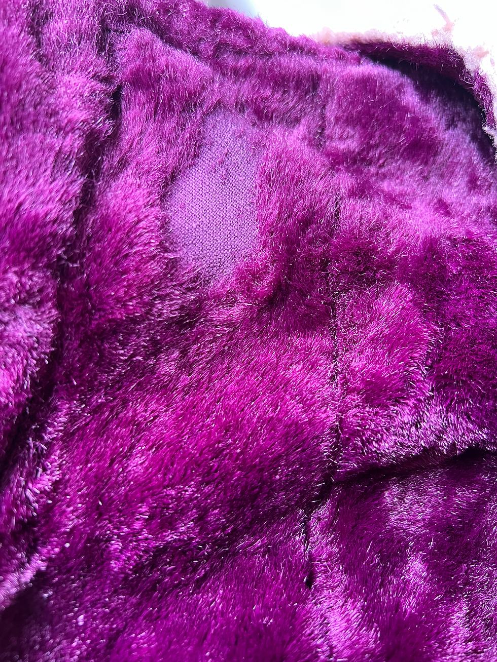 Thumbnail: 1970s Magenta Crushed Velvet Faux Fur Hooded Coat 
