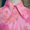 Thumbnail: Acid Pink Floral Beagle Collar Blouse Shirt Front Collar Close Up View