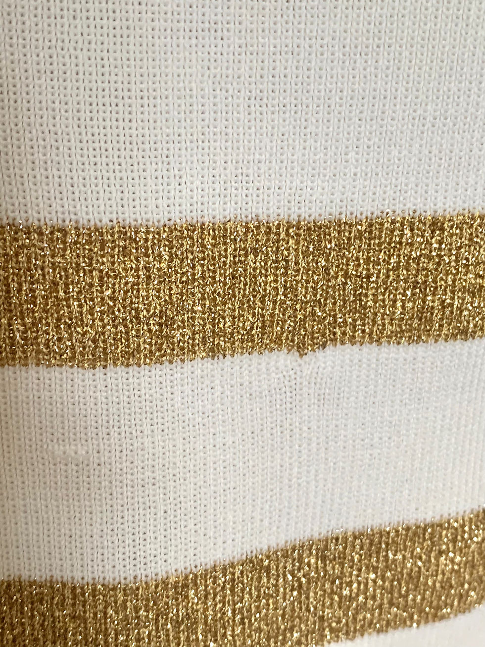 Thumbnail: White Gold Lamé Striped Polo Neck 