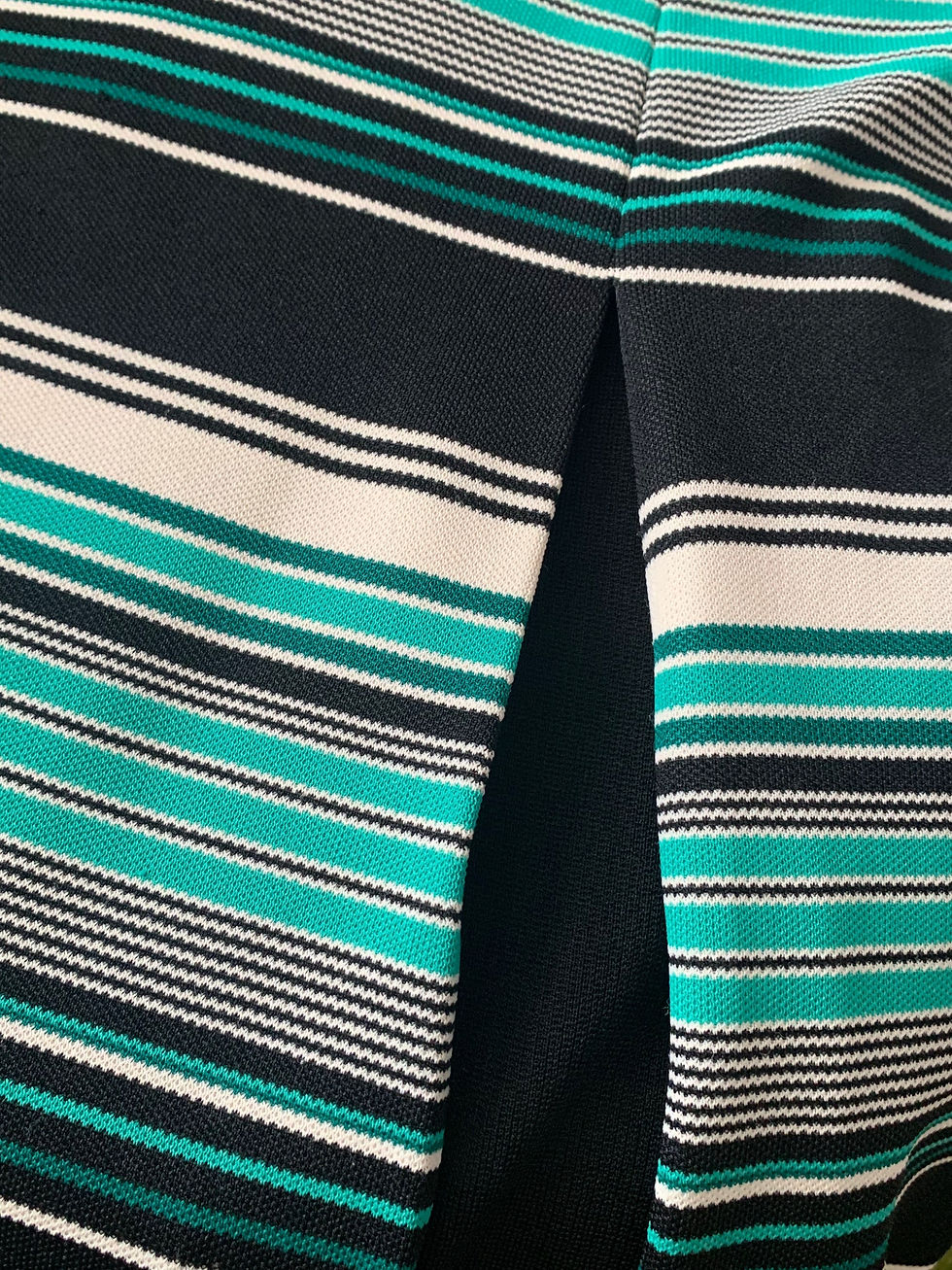 Thumbnail: Original Black Green Kick Pleat Collared Mod Dress