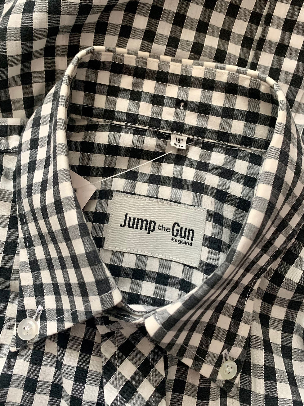 Thumbnail: Black and White Gingham Jump The Gun Shirt 