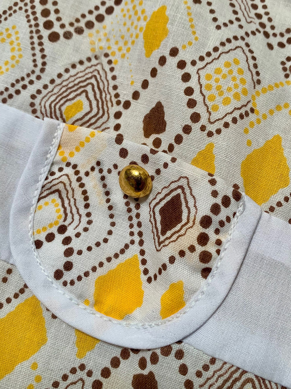 Thumbnail: 60s Vintage White Cotton Childs Girls A line Summer Dress Close Up View