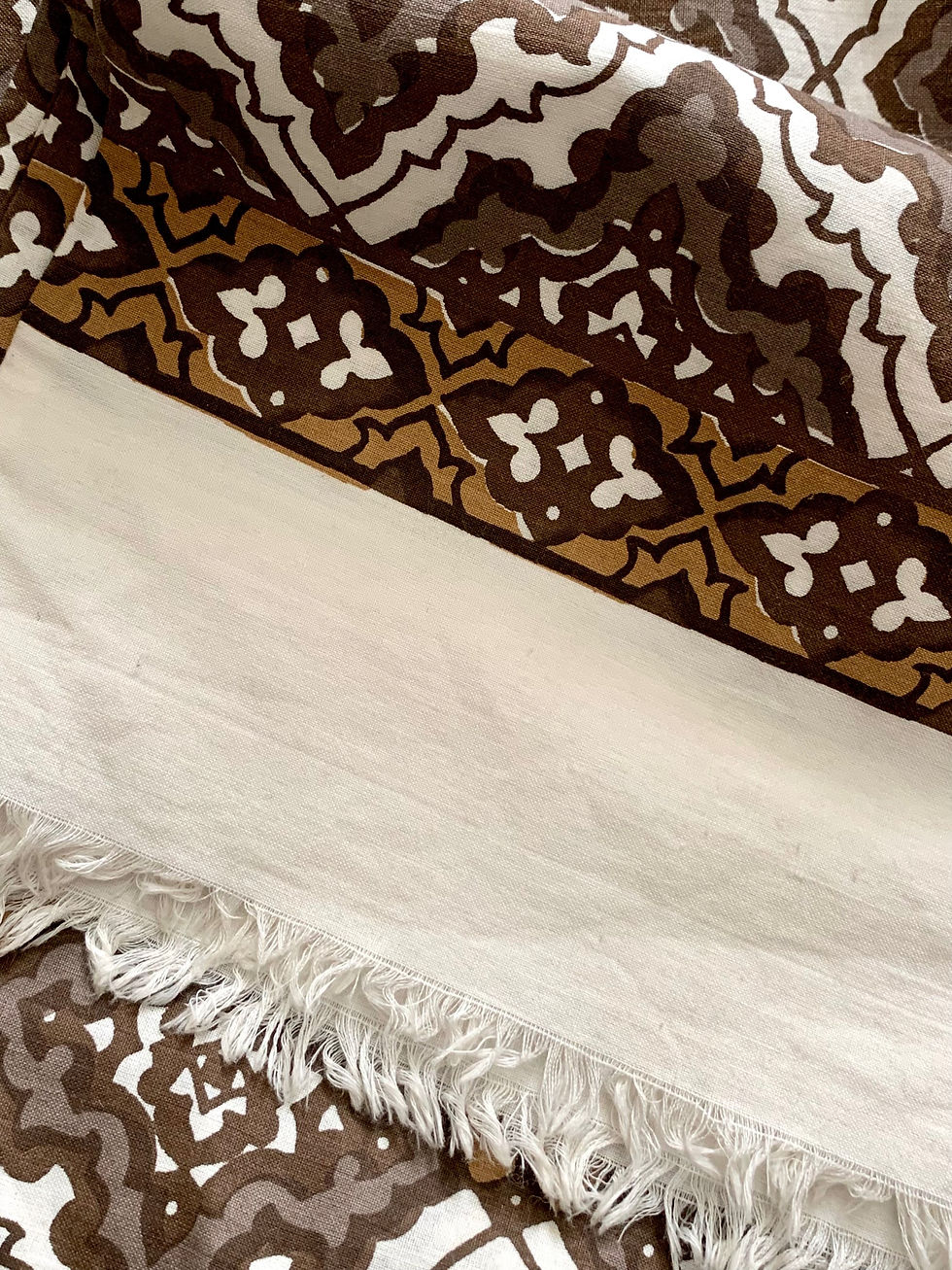 Thumbnail: True Vintage Cotton Geometric Print Neck Scarf 