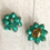 Thumbnail: Vintage Large 1960s Green Statement Clip Earrings