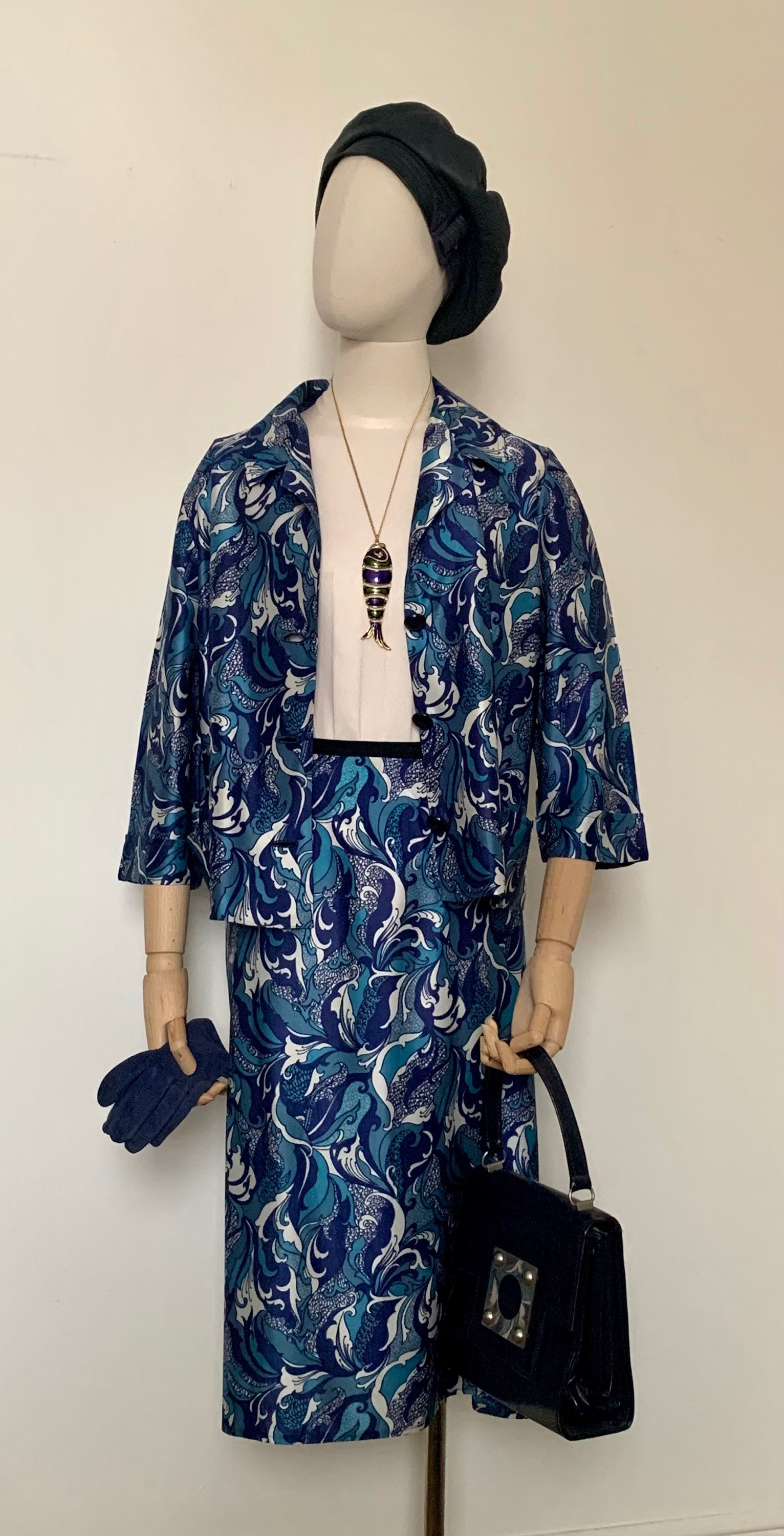 1960s Soft Sheen Fuller Figure Skirt Suit