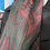 Thumbnail: 1960s Green Red Paisley All Silk Cravat Front Side Tied View