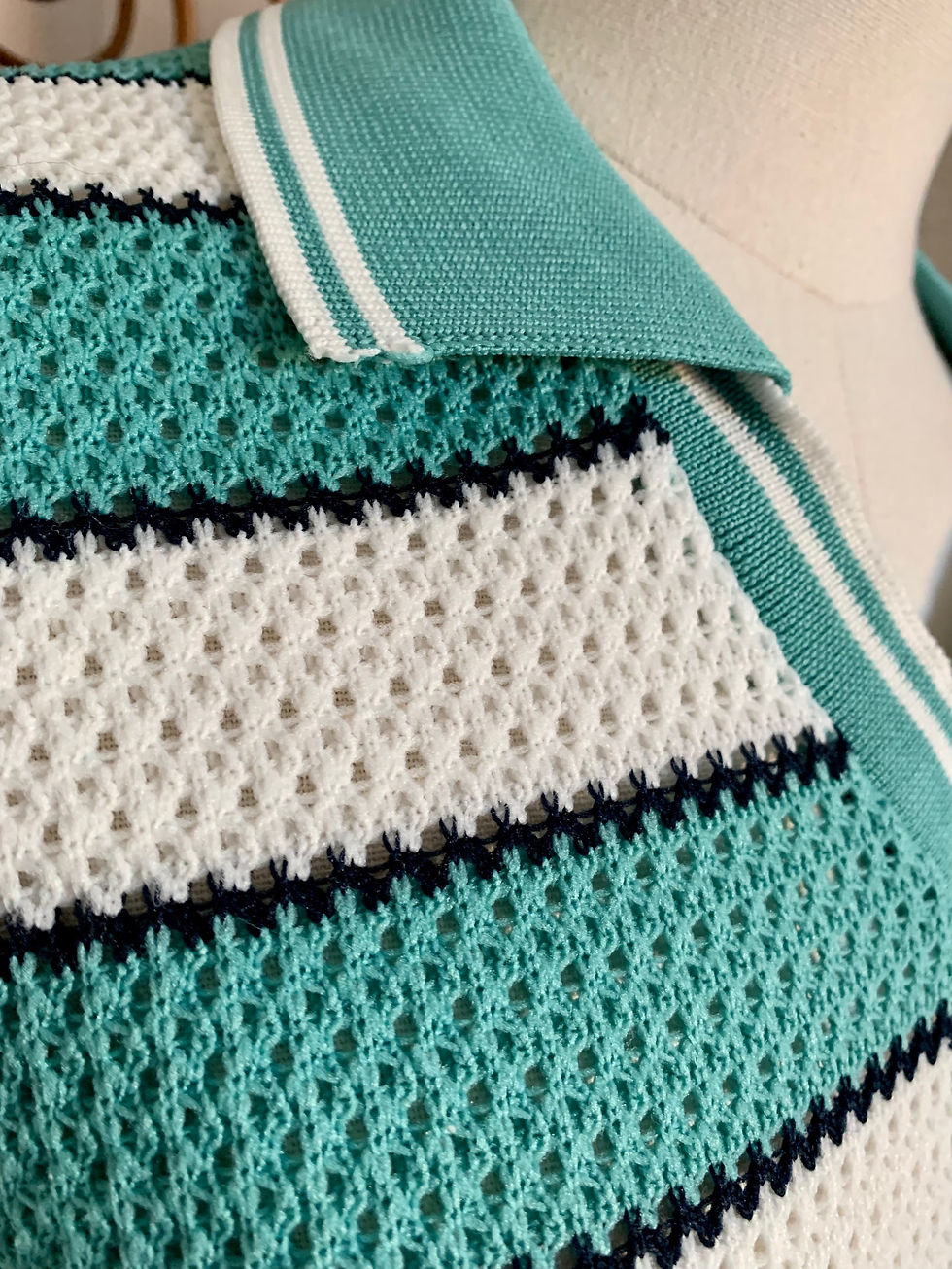 Thumbnail: Mens Vintage Stripe Teabag Polo Top 