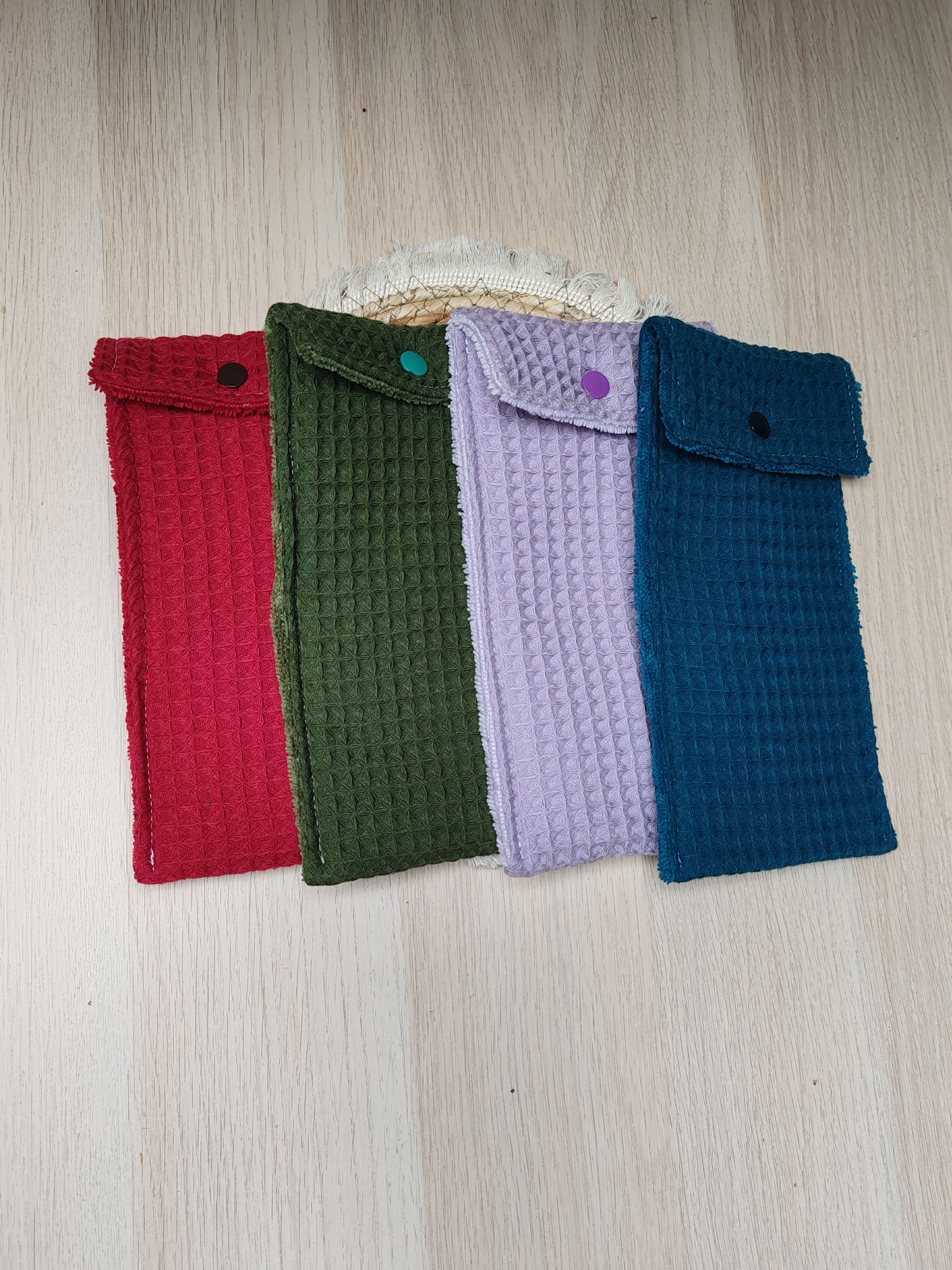 Étui brosse à dents et couverts en bambou et nid d'abeille- Plusieurs coloris