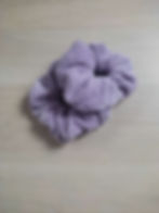 Miniature : Manchette et chouchou en éponge bambou lilas