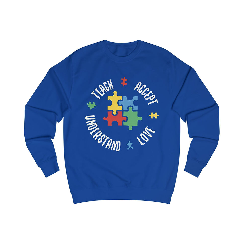 Thumbnail: Colorful Puzzle Piece Unisex Sweatshirt- Autism Awareness