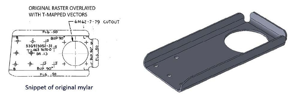 engineering drawing tolerance mapping from legacy mylar to corrected CAD model