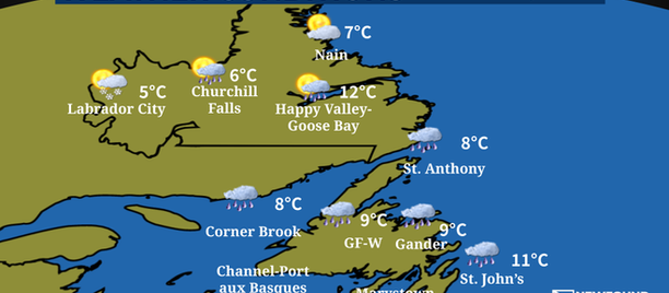 A wet day ahead for Newfoundland