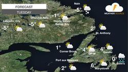 Rain and freezing rain for the Avalon, fair skies elsewhere