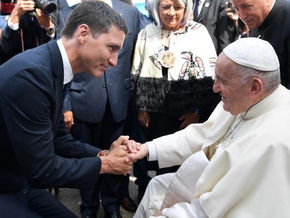 Pope Francis arrives for Canadian trip