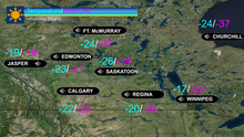 Frigid air funnels into the Prairie provinces