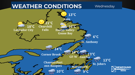 Heavy rain for parts of Newfoundland today