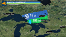 Messy mix of weather across northeastern Ontario