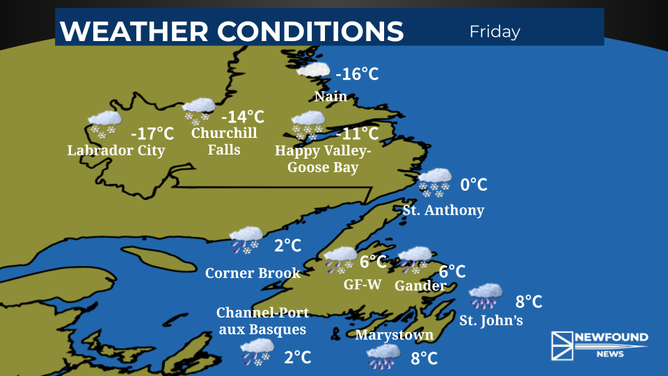 Heavy rain and strong winds for parts of NL today