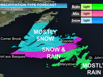 Stormy weather heading toward Newfoundland