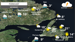 A nice day ahead for the Island, rain in Labrador