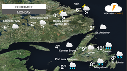 Wet and Warm across eastern Newfoundland, plenty of clouds elsewhere