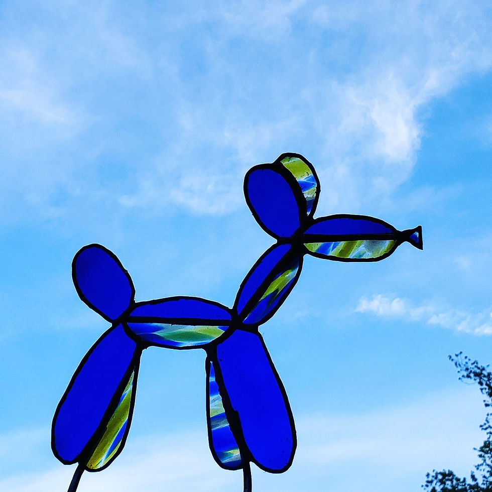Balloon animal stained glass dog- with Jen