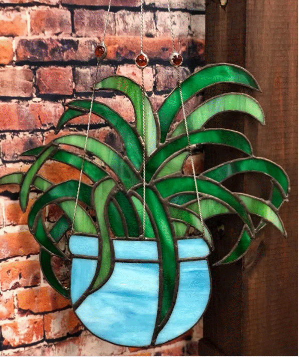 Glen Burnie MD - Stained Glass Hanging Plant