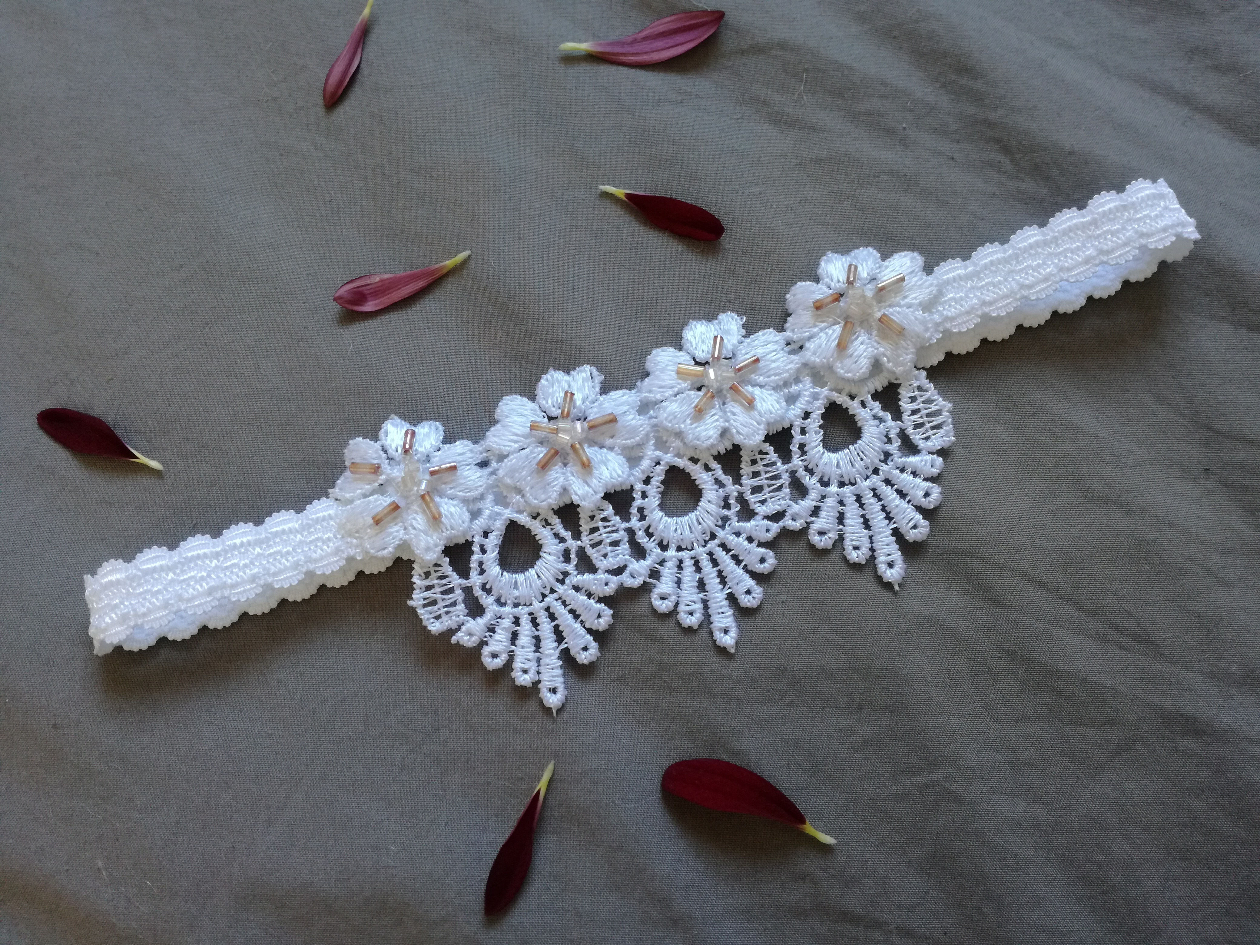 Art Deco Floral Lace Garter