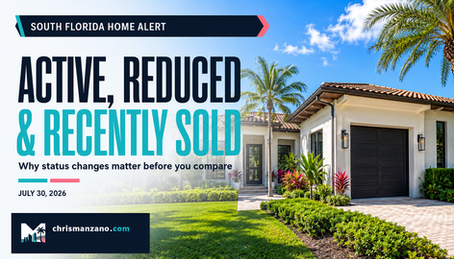 South Florida home alert covering active, reduced, and recently sold homes and why status changes matter.