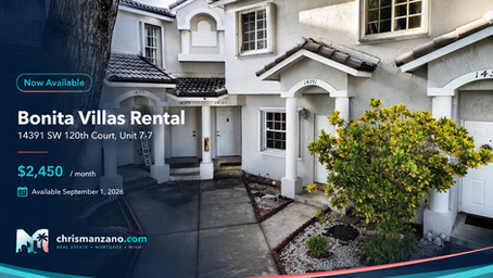 Bonita Villas rental cover for 14391 SW 120th Court, Unit 7-7, offered at $2,450 per month and available September 1, 2026