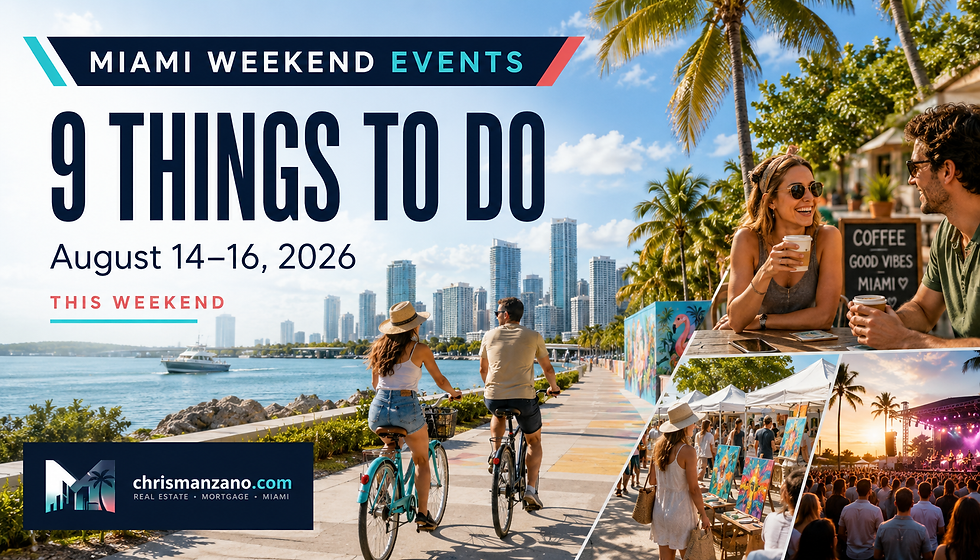 Miami Weekend Events — 9 things to do August 14–16, 2026 | ChrisManzano.com