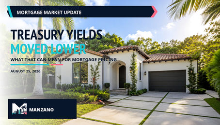 Mortgage market update — Treasury yields moved lower and what that can mean for mortgage pricing — August 25, 2026