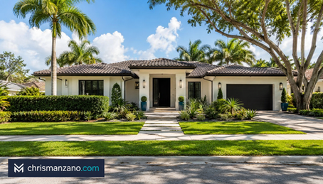 Branded ChrisManzano.com cover showing a bright South Florida single-family home