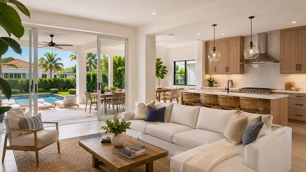Bright open-plan South Florida home interior for a buyer listing comparison
