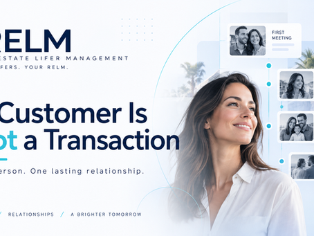 The RELM editorial cover for A Customer Is Not a Transaction, emphasizing one person and one lasting relationship.