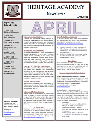 April Newsletter