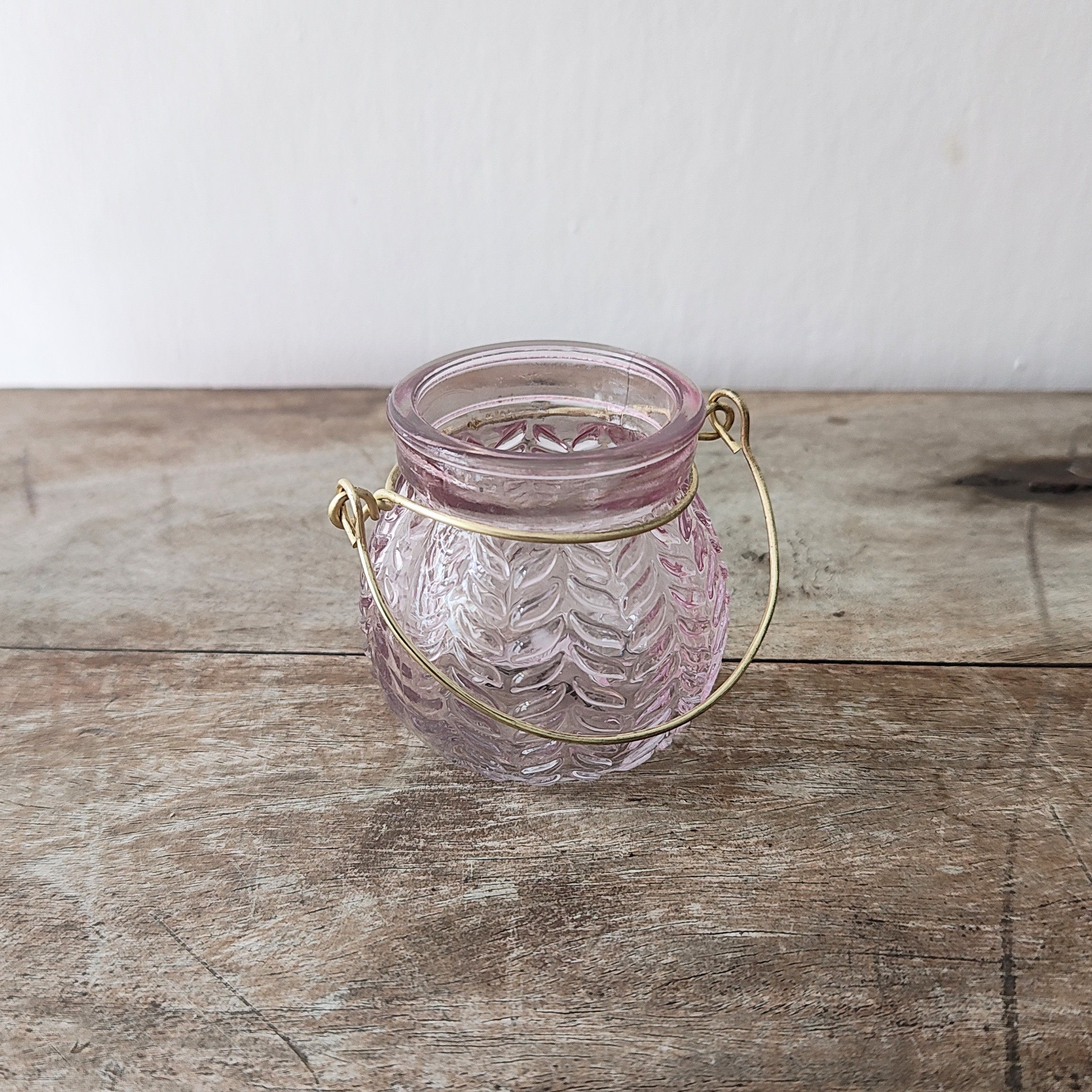 Różowy świecznik na tealight odc. wrzosowy