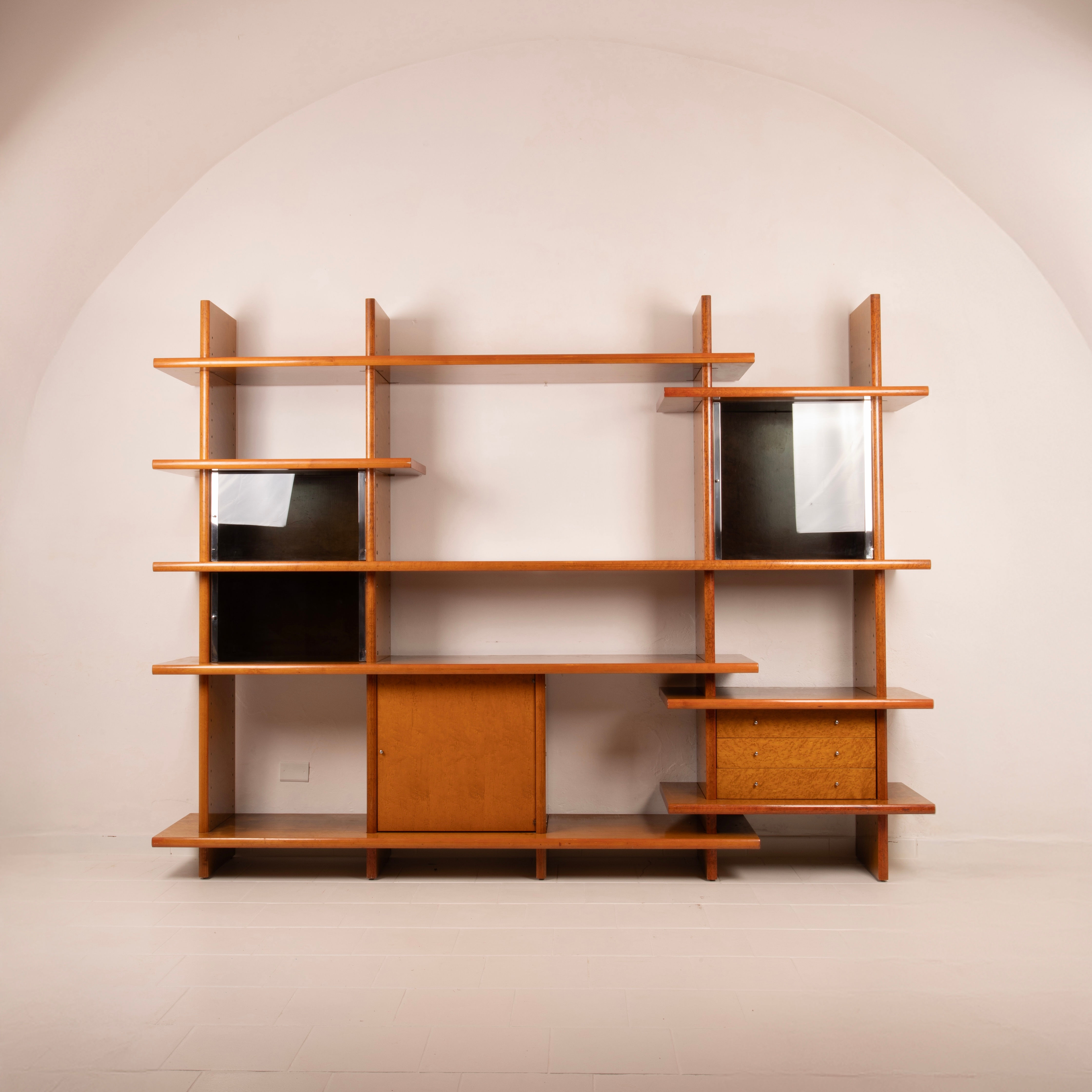 Crossing Bookcase by Giovanni Offredi for Saporiti, 1970s